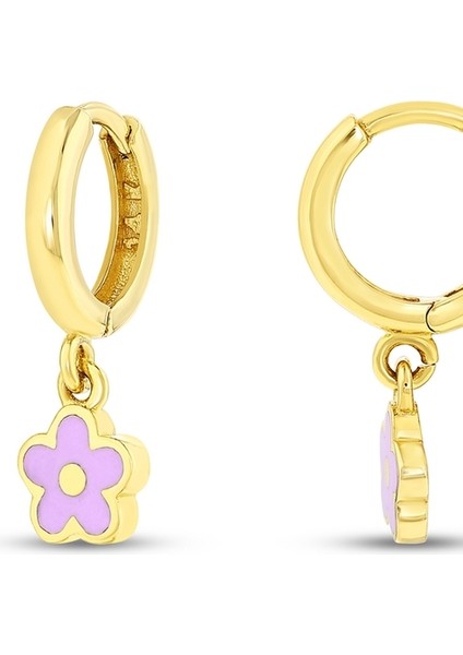 Çiçek Figürlü Altın Çocuk Küpe - 14K fiyatları