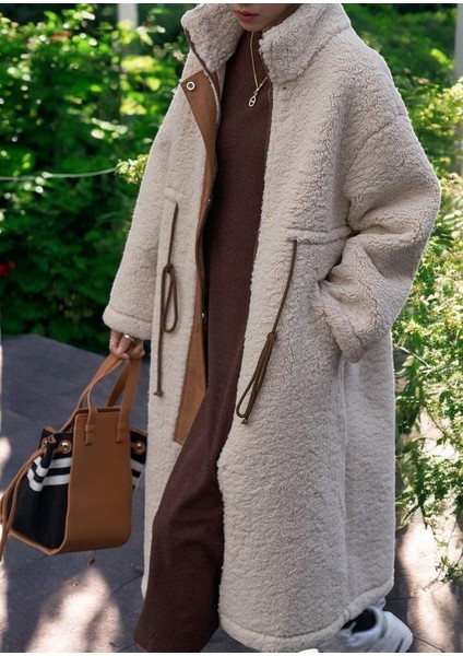 Kışlık Fermuarlı Tasarım Peluş Ceket