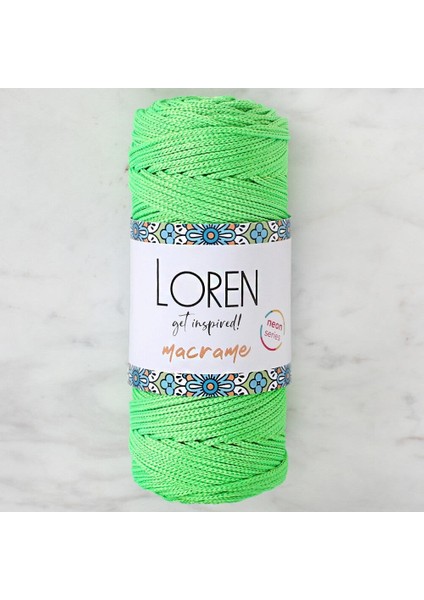 Loren Macrame Neon Yeşil El Örgü Ipi - L115