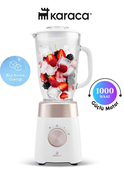 Smoothie Blender Ile Sosları, Bebek Mamalarını ve Pürelerini De Hızlı 1000 W Güç, 1,5 L Cam Hazne, Buz Kırma Özelliği