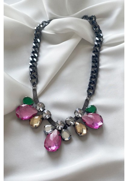 Renkli Kristal Taşlı Kolye fiyatları