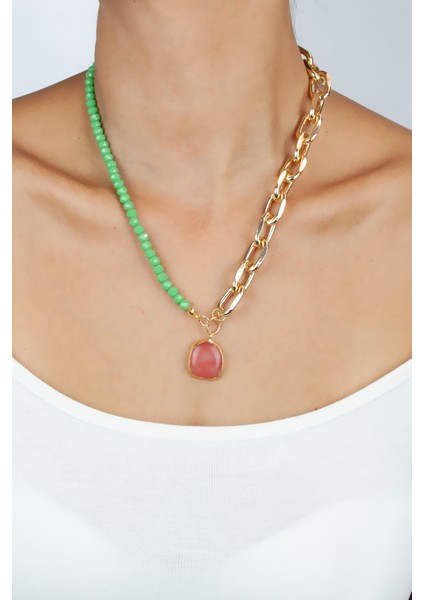 Kuvars Doğaltaş Uçlu Kolye modelleri