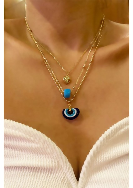 Üçlü Kolye Kombini modelleri