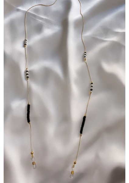 Gold Siyah Fimo Gözlük Askısı