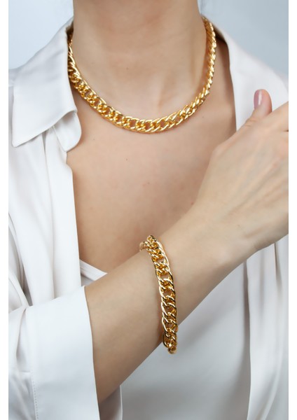 Örgü Zincir Kolye Bileklik Set