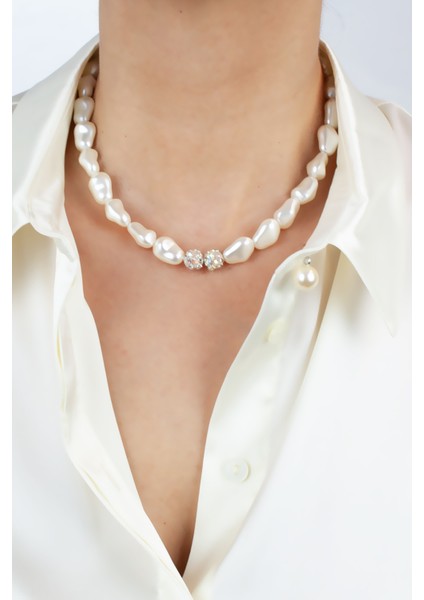 Barok Inci Taşlı Rondela Detay Kolye fiyatları