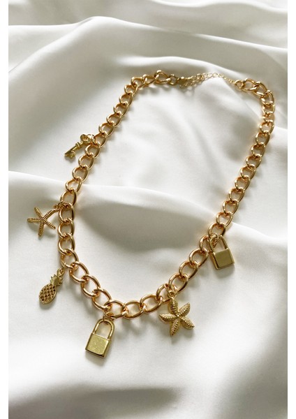 Gold Zincir Charm Kolye fiyatları