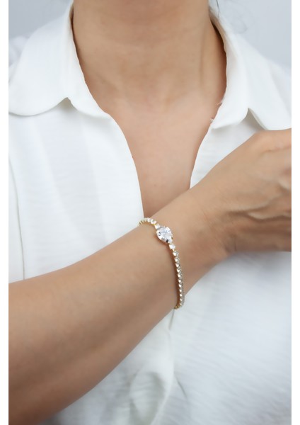 Pırlanta Görünümlü Suyolu Bileklik