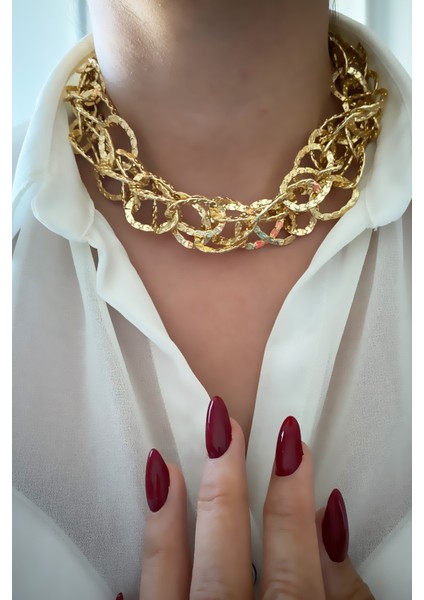 Kalın Zincir Sarmal Kolye