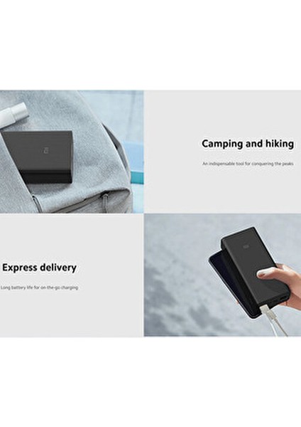 Power Bank 2-Usb ve Usb-C Port 30000MAH 18W BHR9126GL - Siyah