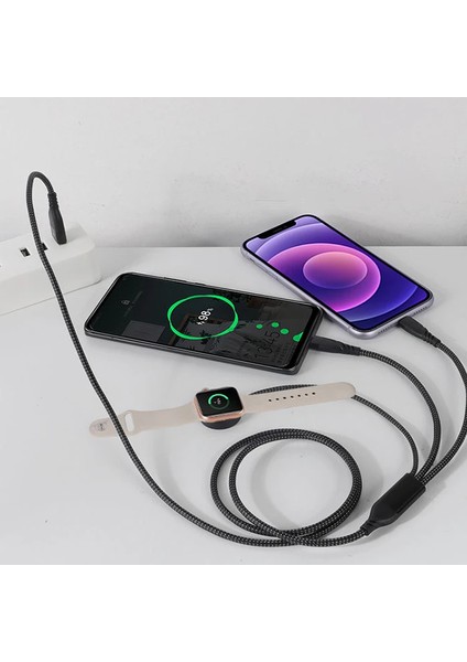 Ally 2x Type-C 100W-27W + Apple Watch Için Type-C Şarj KABLOSU-(5775) - ?87?91E5-0G7987 fiyatları