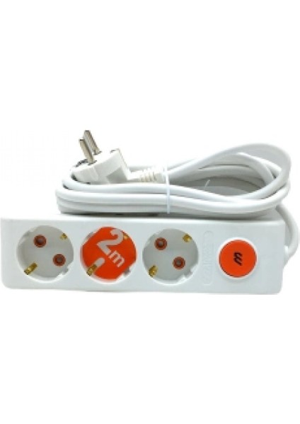 3lü Anahtarlı 2mt.uzatma Kablo Grup Priz (K95)