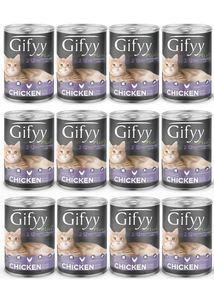 Plus Tavuklu Yavru Kedi Konservesi 12 Adet 400 Gr