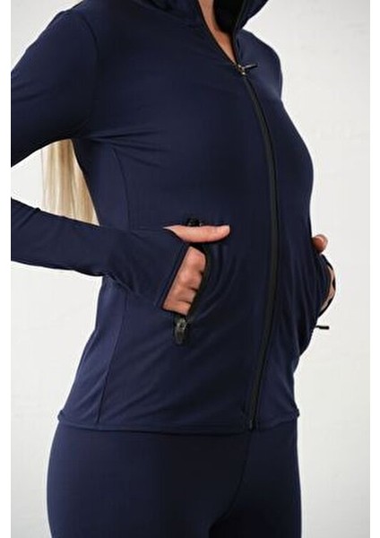 Lacivert Water Proof Fermuar Çift Cepli Light Warm Running Ceketi Eşofman Üstü fiyatları