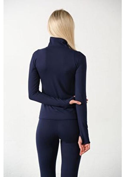 Lacivert Water Proof Fermuar Çift Cepli Light Warm Running Ceketi Eşofman Üstü fırsatları