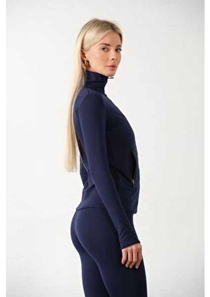 Lacivert Water Proof Fermuar Çift Cepli Light Warm Running Ceketi Eşofman Üstü indirimleri