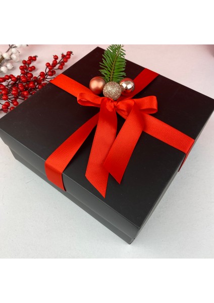 Yılbaşı Boş Siyah Hediye Kutusu - 25CM X25 Cmx 10 cm fiyatları