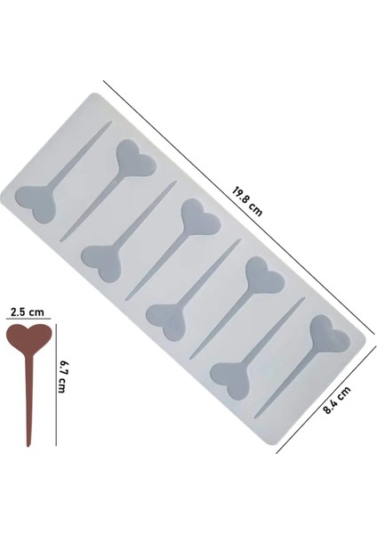 Silikon Kalp Şeklinde Kek Pasta Süsleme Çubuğu Kalıbı 8 Li fiyatları