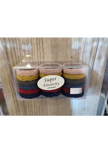 18 Li Lastik Çok Renkli Saç Tokası Seti