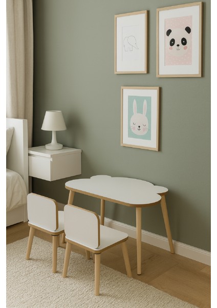 Çocuk Etkinlik Masası Sandalye Takımı- Sincap Şekilli Modern Çalışma ve Aktivite Masası- Yaz- Sil Yüzey indirimleri