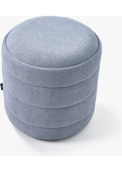 Lüks CNC Çizgili Yuvarlak Puf – Makyaj Masası Pufu -Dekoratif Ayak Uzatma-Bombeli Puff modelleri