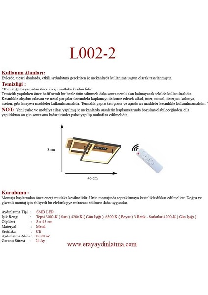 L002-2 Siyah Kahve LED Avize fırsatları