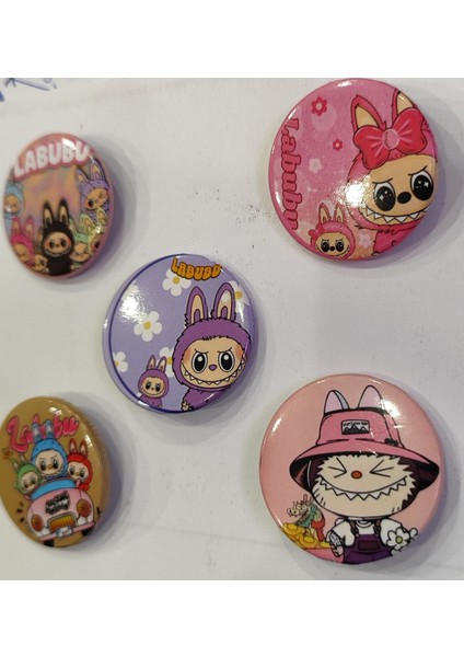 5 Li Rozet Seti Labubu Figürlü AD30056