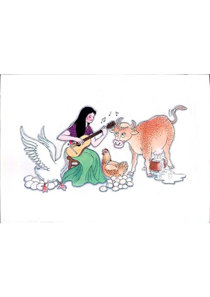 Wang Jinhai 29X21CM Orijinal Karikatür Tablo modelleri