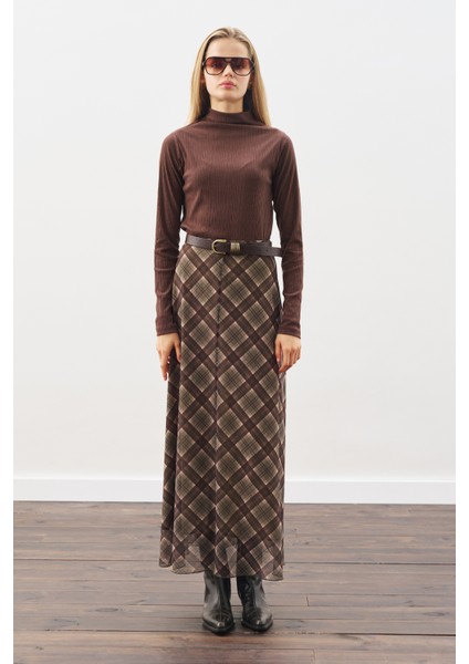 Desenli Tül Etek Yeşil Ekose modelleri