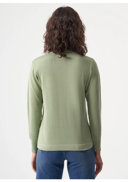 Bisiklet Yaka Normal Düz Su Yeşili Kazak Kadın M1MZ1030240010 fırsatları