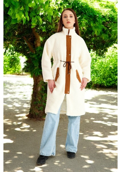 Kışlık Fermuarlı Şık Peluş Ceket