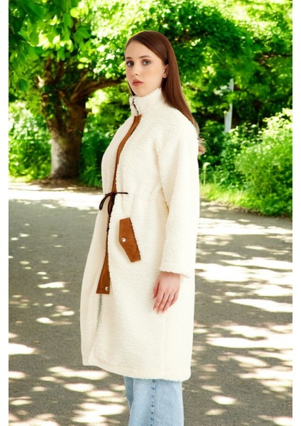 Kışlık Fermuarlı Şık Peluş Ceket