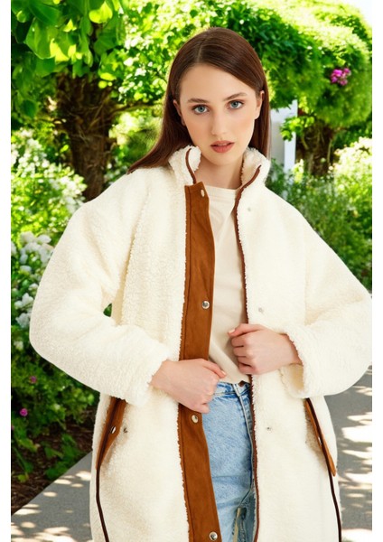 Kışlık Fermuarlı Şık Peluş Ceket