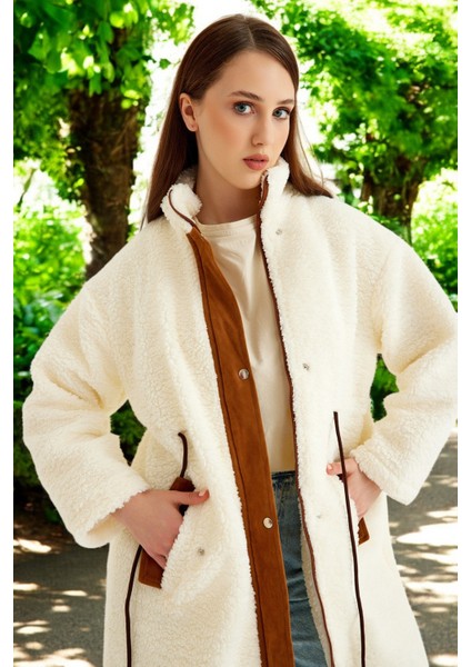 Kışlık Fermuarlı Şık Peluş Ceket