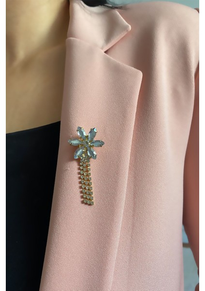 Kristal Taşlı Broş