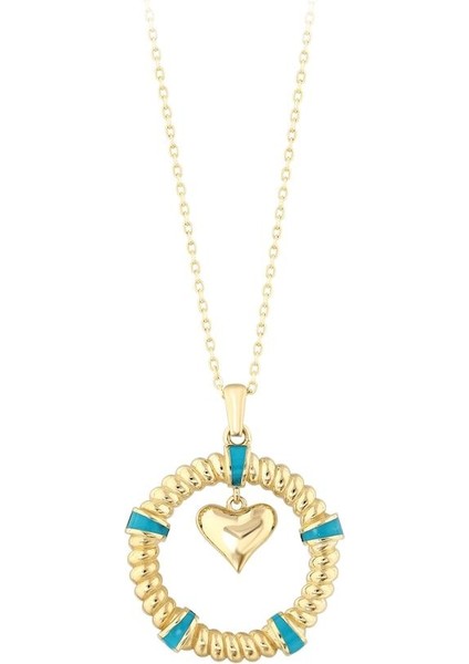 Kalpli Mineli Altın Kolye - 14K