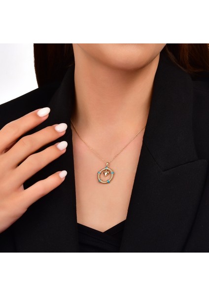 Kalpli Mineli Altın Kolye - 14K modelleri