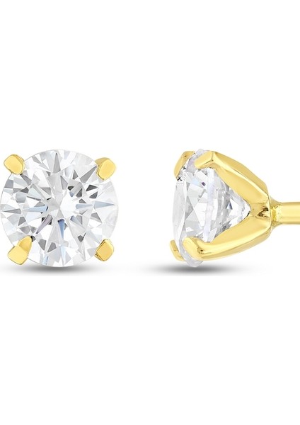 Altın Tektaş Küpe - 14K fiyatları