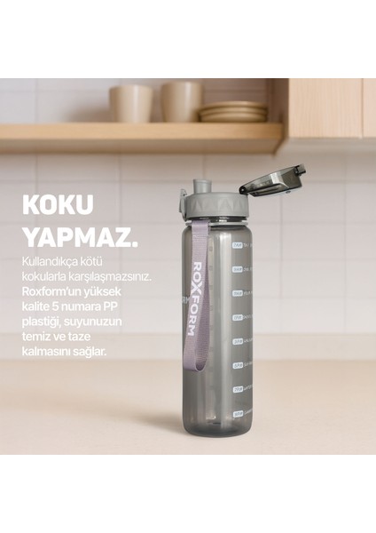 Suluk Matara 1100 Ml, Premium Pp Malzeme, Sağlıklı Bpa & Bps Içermez, Kılıflı, Çift Kapaklı, Koku Yapmaz, Sızdırmaz ve Dayanıklı, Gri indirimleri