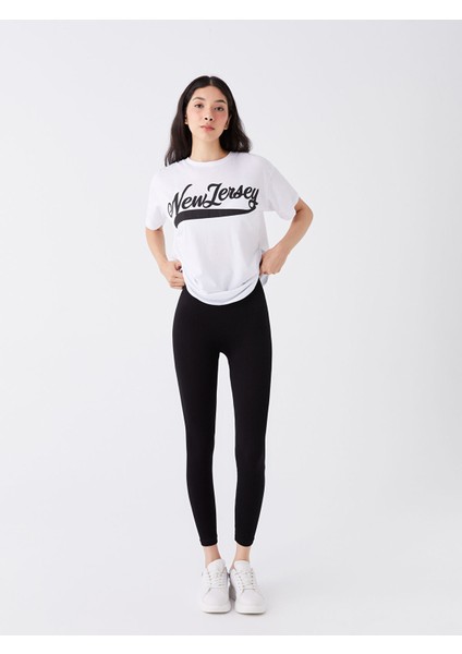 Yeni Sezon Beli Lastikli Düz Seamless Kadın Tayt