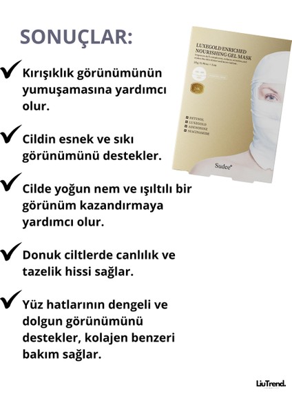 Luxegold Enriched Nourishing Gel Mask (5 Adet) Kolajen ve Altın Içeren Jel Maske — Cildin Sıkı ve Canlı Görünümünü Destekler