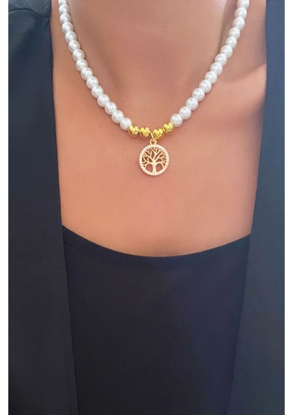 Yaşam Ağacı Cam Inci Kolye