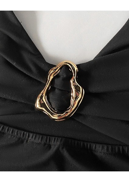 Kadın Ip Askılı Toka Detaylı Yırtmaçlı Janjan Krep Elbise fırsatları