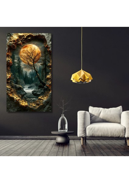 Hd Digital Baskı Ay Işığı Gece Orman Kanvas Duvar Tablo fiyatları