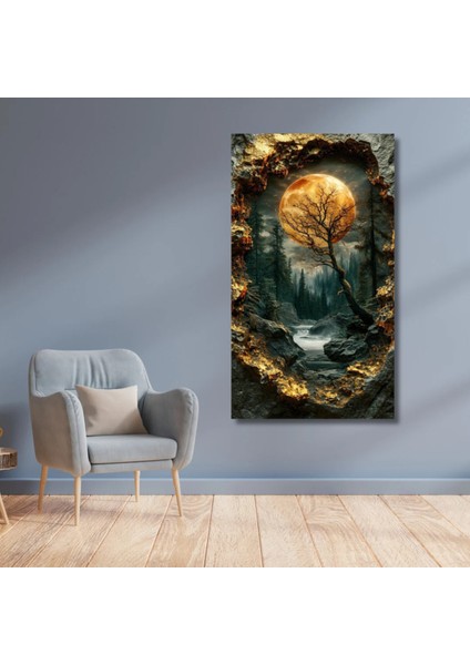 Hd Digital Baskı Ay Işığı Gece Orman Kanvas Duvar Tablo modelleri