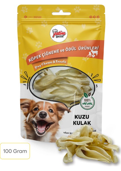 Kuzu KULAK100 Gram Doğal Köpek Ödül Maması