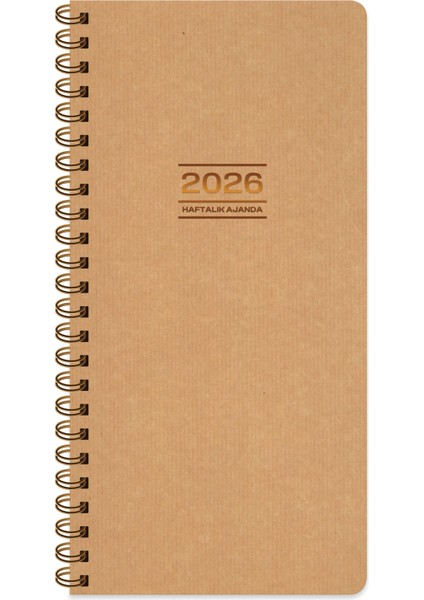 KESKIN-2026 Aj-73 8*16 Haftalık 12 Aylık Spr. Kraft Cep Ajandası