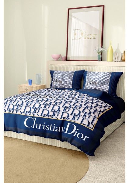 Nevresim Takımı Çift Kişilik Pamuklu Saten Kumaş 6 Parça 3D Dijital Baskı Duvet Cover Set Model No: