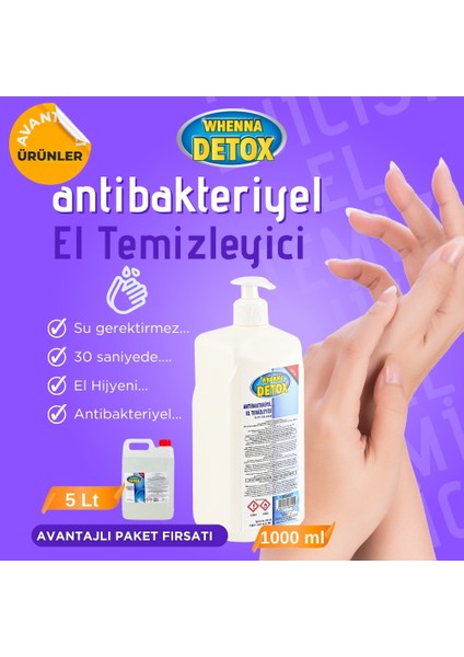 Antibakteriyel El Temizleyici 1000ML 6 Adet + 5 Lt. 1 Adet modelleri