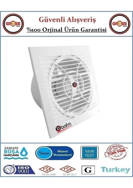 Mutfak - Banyo - Wc Havalandırma Aspiratörü - 100mm